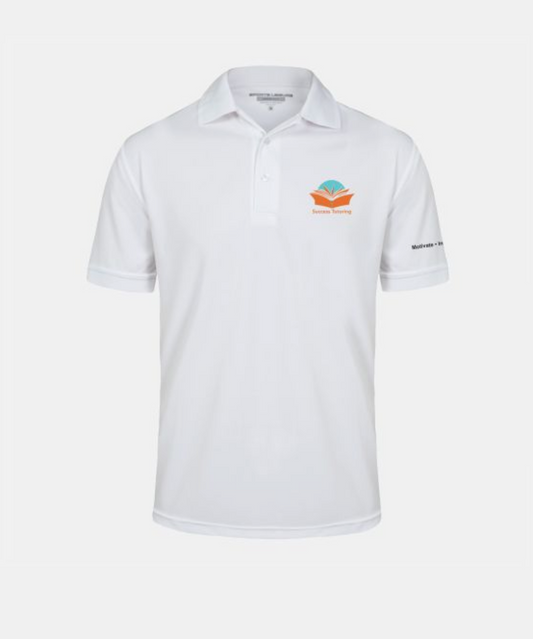 Mens White Manager Polo Shirt (External)